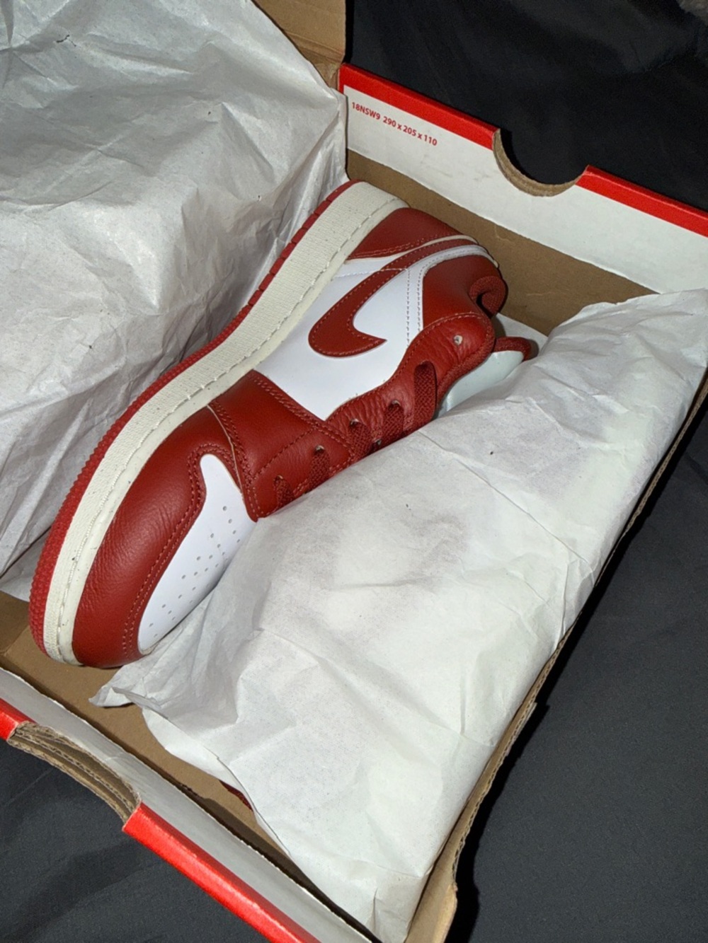 Nike Red and White Kids Low-Top Sneakers